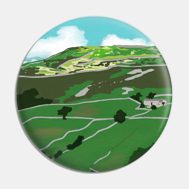 Swaledale Hillside Pin by JennyCathcart