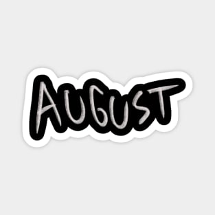 Hand Drawn August Month Magnet