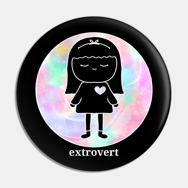 Extrovert Girl Pin by moonlitdoodl