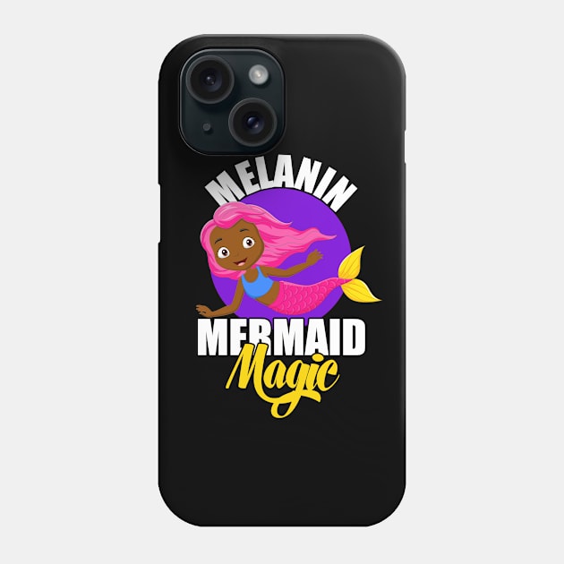 African American Mermaid Melanin is Magic Girls / Kids Phone Case by blackartmattersshop