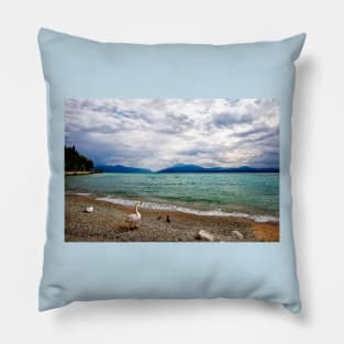 Swan's view of Lake Garda Pillow