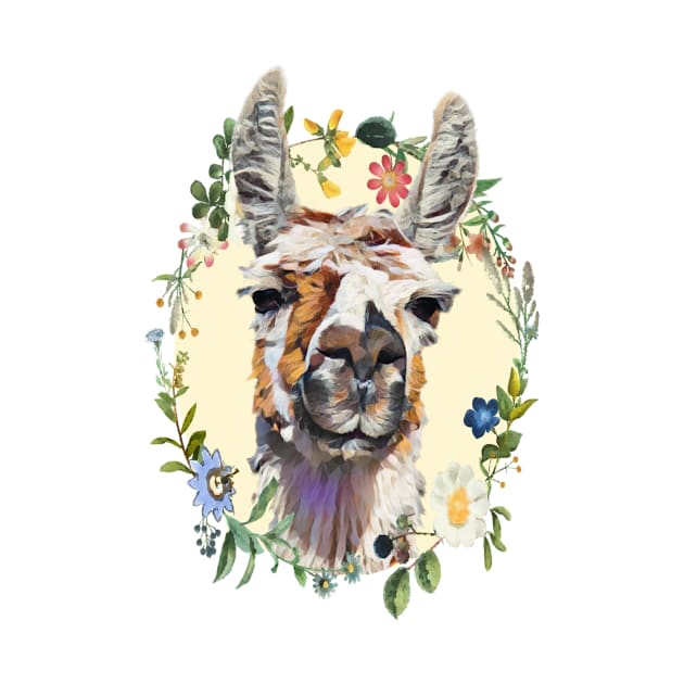 Llama -  Floral by RainbowAndJackson