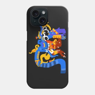 Human head emerging from a snake mouth yaxchilan Phone Case