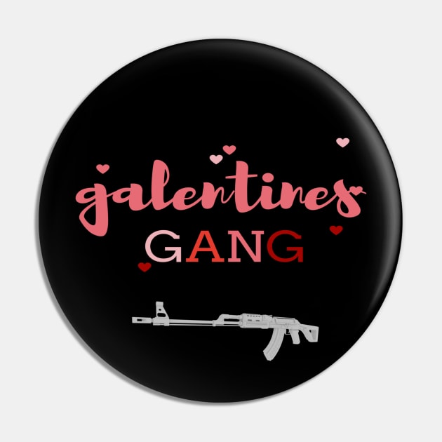 Retro 2022 Valentine's Day Galentines Gang Funny T-Shirt Pin by flooky