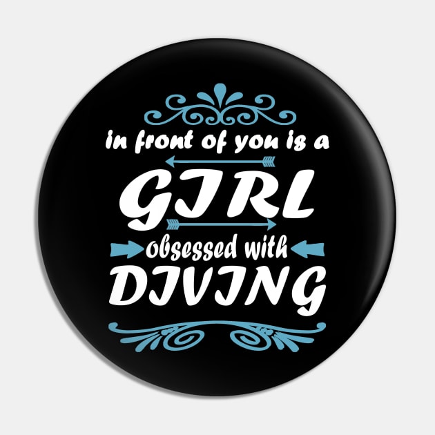 Diving sea women girls dolphin coral Pin by FindYourFavouriteDesign