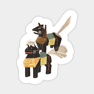 Cute Japanese Horses Cute Kawaii Samurai Yokai Magnet