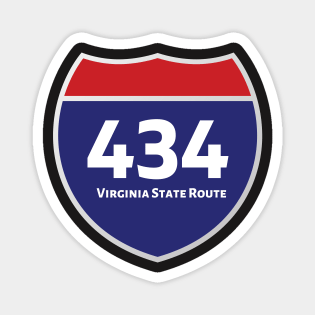 434 Virginia State Route Area Code Tshirt Magnet by MinimalSpace