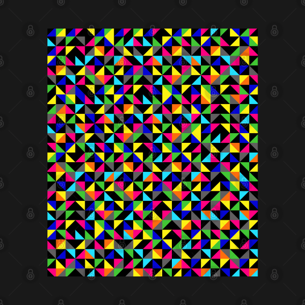 Geometric Art in Multi Rainbow Colours Mosaic by OneThreeSix