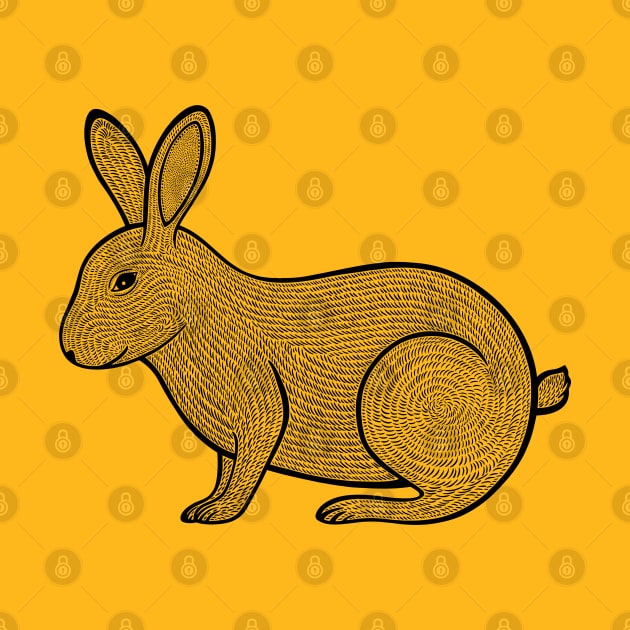 Rabbit drawing - detailed farm or pet animal design by Green Paladin