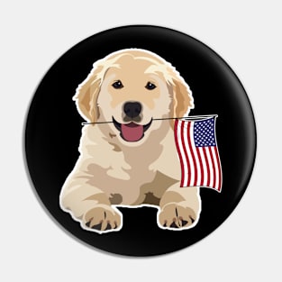 American Flag Labrador Dog Love Pin