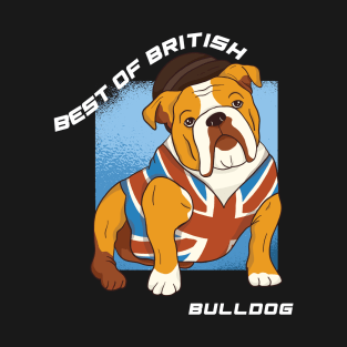 British bulldog wearing union jack vest T-Shirt