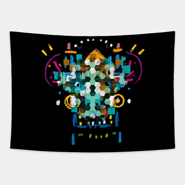 Inca King - Mystical Carnival Art Tapestry by Nikokosmos