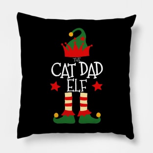 Cat Dad Elf Matching Family Group Christmas Party Pajamas Pillow