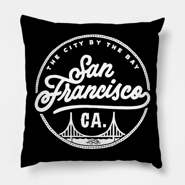 San Francisco City by the Bay California Pillow by lorenklein