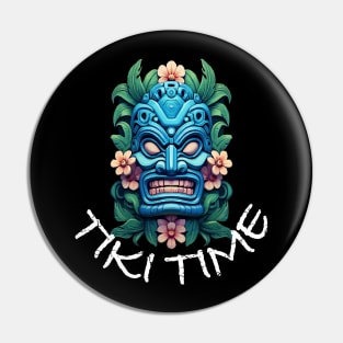 Tiki Time, with White Lettering Pin