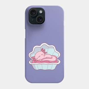 Cute Axolotl Sleeping In A Seashell Phone Case