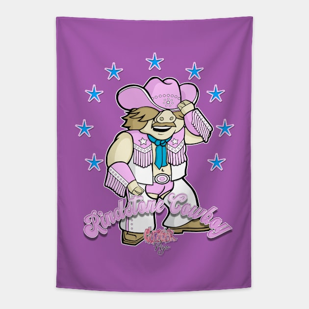 Gutter Pigs Rindstone Cowboy Tapestry by GutterPigs