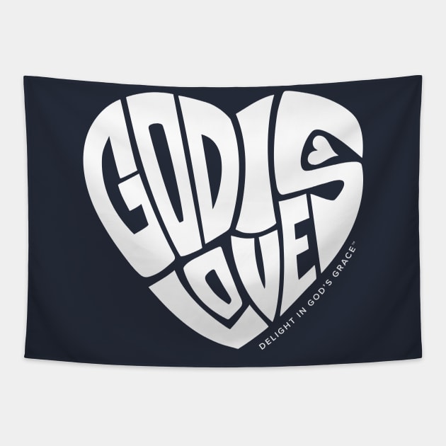 God Is Love Heart Tapestry by diggapparel