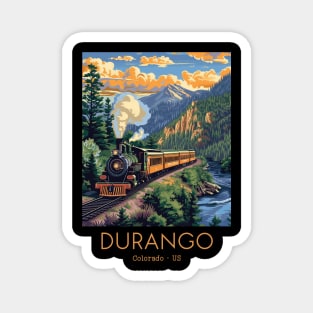 A Vintage Travel Illustration of the Durango and Silverton Narrow Gauge Railroad - Colorado - US Magnet