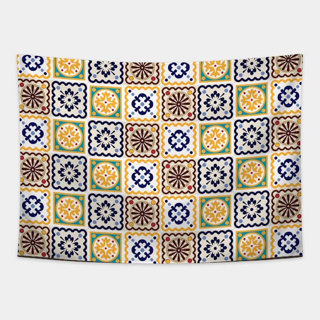 Assorted tiles pattern Tapestry by Gaspar Avila