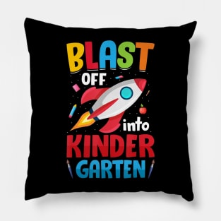 Blast Off Into Kindergarten First Day of School Kids Pillow