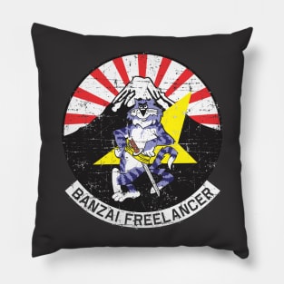 Grumman F-14 Tomcat - Banzai Freelancer - Grunge Style Pillow