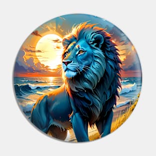 Lion of Night at Sunset Pin