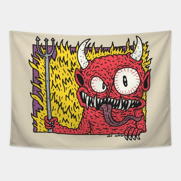 Devil Evil Tapestry by hex