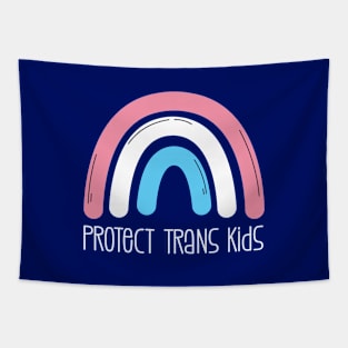 Protect Trans Kids - Flag Rainbow Tapestry