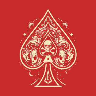 The Ace of Spades with a Skull & Crossbones T-Shirt