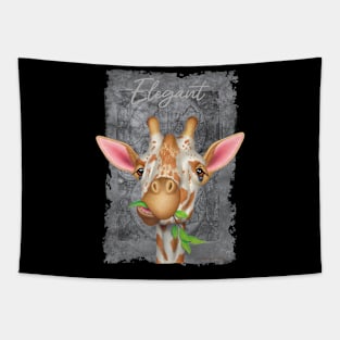 Funny Cute Giraffe World Map Design Tapestry