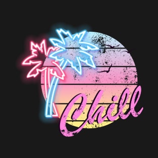 Chill Summer Palms Black T-Shirt