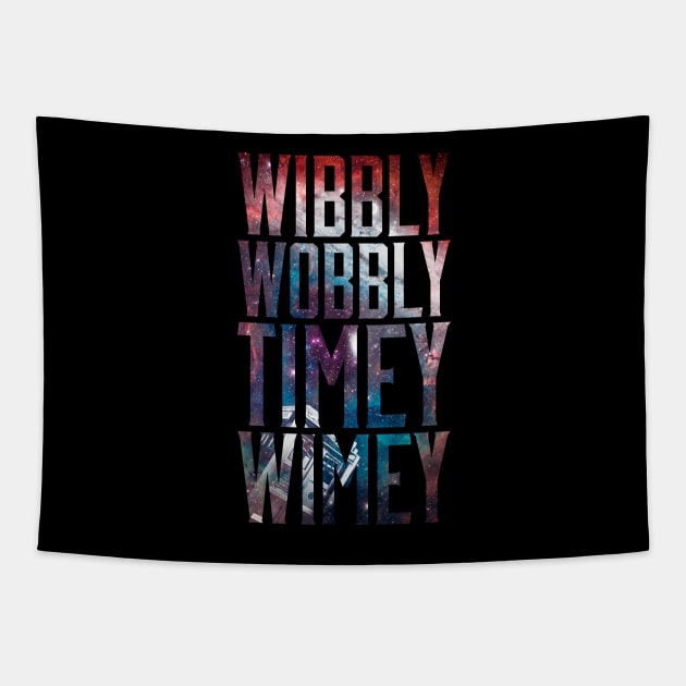 Wibbily wobbly timey wimey Tapestry by Bomdesignz