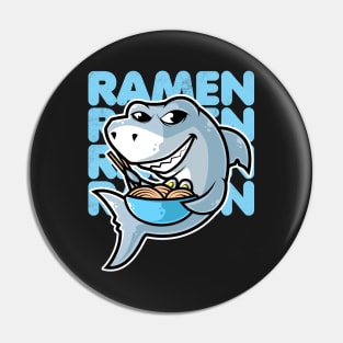 Shark Ramen Bowl Kawaii Neko Anime Japanese Noodles graphic Pin