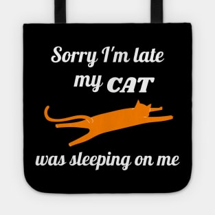 Sorry I'm late my cat was sleeping on me Tote