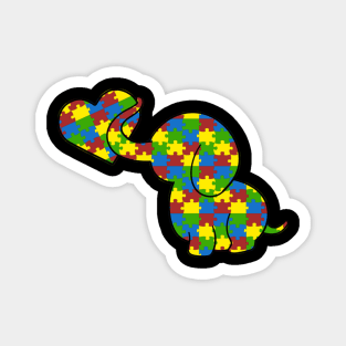 Elephant Autism Awareness T Shirt Magnet