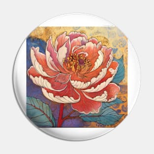 Peach Peony Single Bloom Pin