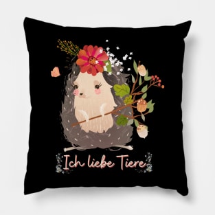 Igel Liebe Tiere Prinzessin Blumen Süß Pillow