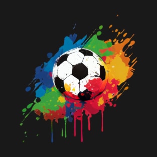 Soccer Ball with Paint Splash Design for Soccer Fans and Players T-Shirt