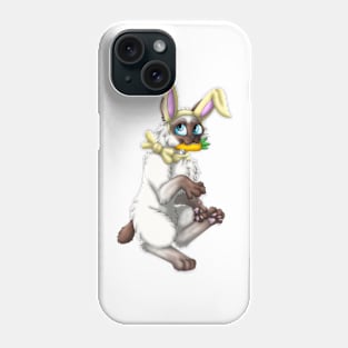 Bobtail BunnyCat: Chocolate Point (Yellow) Phone Case