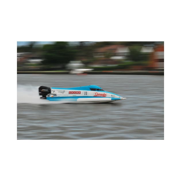 Powerboat Racing at Oulton Broad - Scott Curtis - Formula Grand Prix by jamesknightsart