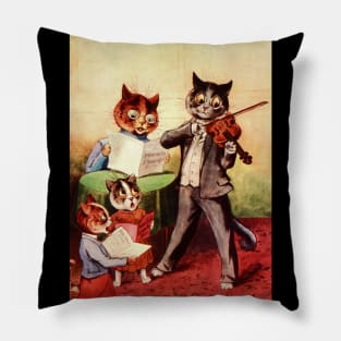 Musical Cat Family by Louis Wain Pillow