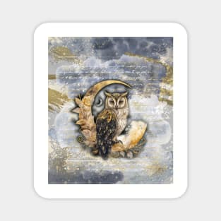 Golden Lunar Owl Magnet