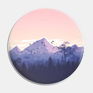 Beautiful Colorful Mountain Morning Pin