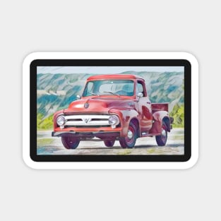 Classic 1953 Ford F100 Pick Up Truck Magnet