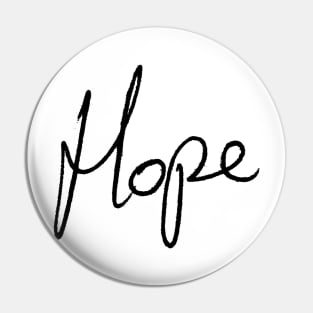 Hope - Adam Fergus handwriting - black font Pin