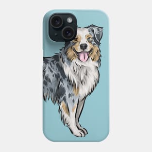 Australian Shepherd Dog Cartoon | Blue Merle | Aussie Phone Case