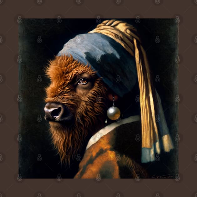 Wildlife Conservation - Pearl Earring American Bison Meme by Edd Paint Something