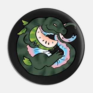 Trans Watermelon Komodo Dragon Pin