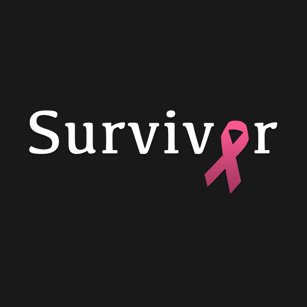 Breast Cancer Survivor Shirt with Pink Ribbon by mangobanana